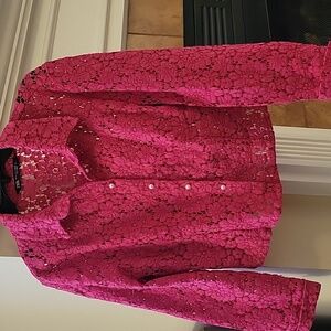 Zara short pink lace top/blazer